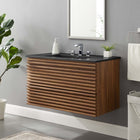 Modway - Render Support mural de 36" Vanette de salle de bain - Noir noyer-Conception murale