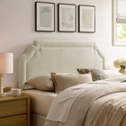 Modway - Magnolia Tissu rembourré Tête de lit Queen size - Écru-Tuyauterie de contraste