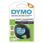DYMO - Ruban d'étiquettes LetraTag, 12 mm (1/2 po), noir sur transparent-Ruban de série Dymo LetraTag