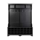 Prepac - Armoire d'entrée Wide Hall Tree 60 po avec 24 compartiments à chaussures - Noir-Fini en stratifié noir