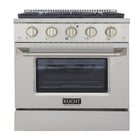 Kucht - 30 po Série KNG Cuisinière Pro Style au gaz propane - Acier inoxydable-Cuisez et pâtissez comme un pro grâce au four à convection extra-grand offrant une capacité de 4,2 pi³, une configuration à cinq grilles et une vaste fenêtre d’observation