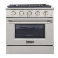Kucht - 30 po Série KNG Cuisinière Pro Style au gaz propane - Acier inoxydable-Cuisez et pâtissez comme un pro grâce au four à convection extra-grand offrant une capacité de 4,2 pi³, une configuration à cinq grilles et une vaste fenêtre d’observation