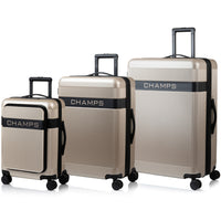 Champs - Ensemble de bagages 3 pièces Onyx II - Sable-Poche frontale à accès facile. . Compartiment intérieur rembourré pour ordinateur portable jusqu’à 15,6", avec une pochette dédiée pour tablette offrant une protection supplémentaire. Multiples poches de rangement permettent de garder votre téléphone, chargeurs, câbles, carte d’embarquement, passeport, lunettes de soleil et documents bien organisés.. La large ouverture de la poche frontale facilite un accès rapide et complet à vos essentiels.. Un clip po