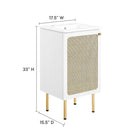 Modway - Chaucer 18" Vanette de salle de bain - Blanc blanc-Tablette réglable
