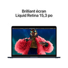 Apple - Portatif MacBook Air 15,3 po, M3, SSD 256 Go, Mémoire unifiée 16 Go, Minuit, Anglais-Jusqu’à 18 heures d’autonomie: Grâce à l’incroyable autonomie d’une journée, vous pouvez laisser le chargeur à la maison. 