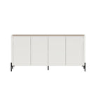Manhattan Comfort - Buffet moderne Abbey 170 cm - Érable et blanc cassé-Buffet moderne et meuble de rangement pour salle à manger et salon