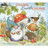 Lang - 2026 Gnome Sweet Gnome Calendrier Mural Deluxe Mensuel - 30,5 cm l x 30,5 cm H - Anglais-12 images en couleur (janvier - décembre 2026)