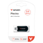 Verbatim - Clé USB-C Plectra 64 Go – Noir-Vitesse de transfert élevée jusqu'à 100 Mo par seconde