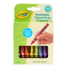 Crayola - Crayons de couleur lavables avec prise trépied, 8/boîte, paquet de 8-CRAYONS LAVABLES : Amusez vos enfants sans laisser de traces ! Se nettoient facilement de la peau, de la plupart des vêtements et meubles lavables