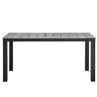 Modway - Maine 63 po Terrasse extérieure Table à manger, Brun Gris-Lattes de bois synthétique gris clair