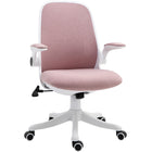 Vinsetto - Chaise de bureau à bascule respirante avec accoudoirs relevables - rose-Lignes ergonomiques avec rembourrage épais et accoudoirs rembourrés pour un confort accru