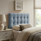 Modway - Emily Tissu tapis Tête de lit jumelée, Bleu ciel-Cadre en mélange de bois