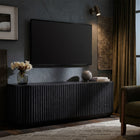 Modway - Fortitude 75" Armoire de rangement à buffet courbé - Noir-Trou de gestion des câbles