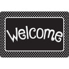 Ashley Productions - Smart Poly The Original Fun Mat - Tapis de Bienvenue - 15 -5" x 23 -5" - Pois Noirs et Blancs - Bienvenue-Mesures et design : Le tapis de bienvenue à pois noirs et blancs mesure 15,5 po x 23,5 po.