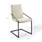 Modway - Pitch Tissu rembourré Fauteuil à manger Ensemble de 2 - Noir beige-Cadre géométrique