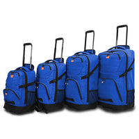 Tucci Italy - Ensemble de bagages tournants Scorre 4 pièces - Bleu-Conçu en Italie pour combiner le style européen moderne avec une fonctionnalité pratique et prête à voyager