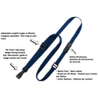 Beslayn - Cordon Sécurisé Ajustable à Tresse Plate Haute Résistance avec Clip ID en Plastique No Twist - Bleu Marine - Pack de 25-Largeur plate de 10 mm pour le confort et le style