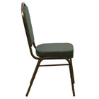 Flash Furniture – Chaise banquet empilable à haut dossier, siège en tissu vert 2,5 po, armature dorée (FDC01GV0640)-S'empile jusqu'à 15 chaises de hauteur