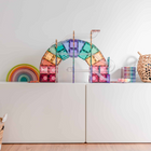 Connetix - Pastel Pack Circuit Pour Balles, Contenant 106 Pièces-Idée cadeau pour les garçons, les filles et les enfants de 3 ans et plus qui souhaitent commencer une collection de tuiles magnétiques ou élargir les possibilités de jeu