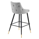 Modway - Adorn Performance Velvet Tabouret de bar - Gris clair-Rembourrage en mousse dense