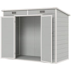 Outsunny - Abri de rangement extérieur 8 pi x 4 pi - gris clair-La lumière naturelle entre par une fenêtre transparente  
