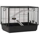 PawHut - Cage à hamster et cochon d’Inde à 3 niveaux 31,5 po x 19 po x 23 po - noir-Convient aux hamsters, chinchillas, cochons d'Inde et autres petits animaux 