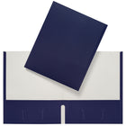 Staples - Portefeuille à 2 poches - Lot de 25 - Bleu marine-Peut contenir jusqu'à 100 feuilles de papier format lettre (50 par pochette)