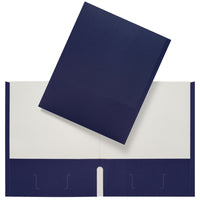 Staples - Portefeuille à 2 poches - Lot de 25 - Bleu marine-Peut contenir jusqu'à 100 feuilles de papier format lettre (50 par pochette)
