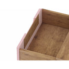 Manhattan Comfort - Table de nuit Rockefeller 50,98 cm style mid-century moderne à 2 tiroirs - Nature et Rose Pink-Parfait pour le rangement ou l’exposition d’objets