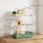 PawHut - Grande cage pour hamster, habitat acrylique 3 niveaux avec bouteilles d'eau-Comprend une terrasse ludique sur le toit avec une clôture, créant un terrain de jeu attrayant  
