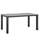 Modway - Maine 63 po Terrasse extérieure Table à manger, Brun Gris-Table à manger extérieure moderne