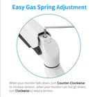 ShoppingAll - Support de moniteur à ressort à gaz simple avec bras pivotant - Blanc-8
