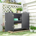 Outsunny - armoire de rangement de jardin avec dessus galvanisé et étagère-Les doubles portes avec fermeture magnétique de cette armoire de rangement de jardin permettent un accès facile à l’équipement
