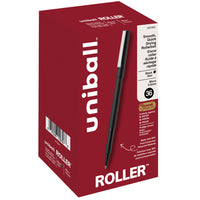 uni-ball - Stylo Roller à Bille Recyclé - 0,5 mm - Noir - Paquet de 36  -Stylo à bille roller