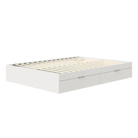 Nexera - Lit de rangement à deux tiroirs Hunter, Blanc-Flexibilité des tiroirs : Un concept astucieux facilite le passage des tiroirs d'un côté à l'autre. Propose une adaptabilité totale pour être positionné contre n'importe quel mur