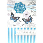 Rosedale Gold - Cartes De Souhaits Fête Générale 5-1/2 po x 8 po / Enveloppes - Paquet de 6 - Papillons-Cartes de souhaits qualité boutique