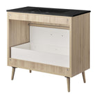 Modway - Maverick 36" Vanette de salle de bain - Chêne noir-Construction en mélamine et panneaux de particules