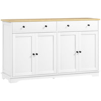 HOMCOM - Buffet 140 po L avec rangement - blanc-Un grand espace de rangement garde votre maison organisée et propre 