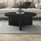 Hudson&Canal - Table basse ron Holm 91 cm (36 po) - Grain noir-Finition en grain noir aspect bois