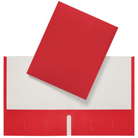 Staples - Portefeuille à 2 poches - Lot de 25 - Rouge-Peut contenir jusqu'à 100 feuilles de papier format lettre (50 par pochette)