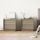 Manhattan Comfort - Ensemble de 2 tables de nuit modernes Horizon 21,7" - Chêne blanchi-Comprend 2 tiroirs à ouverture par pression à extension totale pour répondre aux besoins de rangement de chevet