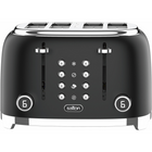 Salton - grille pain numériques NuRetro 4 tranches - noir minuit-6 degrés de brunissage pour un grillage précis, allant du légèrement doré au très croustillant. fonctions « réchauffer », « décongeler » et « bagel » (grille un seul côté) pour des résultats parfaits.