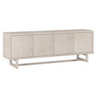 Hudson&Canal - Meuble TV Cutler pour téléviseurs jusqu'à 75" - Blanc aulne-Comprend quatre portes avec armoires fermées et 4 étagères pour un grand espace de rangement