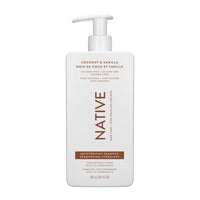 Native - Shampoing hydratant cheveux noix de coco et vanille - 487 ml-Préparé avec soin avec 10 ingrédients ou moins
