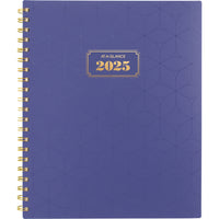 AT-A-GLANCE - Agenda hebdomadaire/mensuel BADGE géo 2025 - 11 po H x 8 1/2 po l - Violet - Bilingue-13 mois : janvier 2025 à janvier 2026