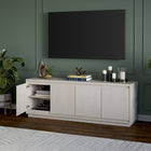 Hudson&Canal - Meuble TV Presque pour téléviseurs jusqu'à 75" - Blanc Aulne-Dimensions du produit : 15,75" L x 68" l x 24" H