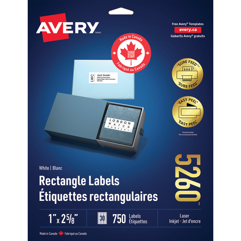 Boîte 2100 étiquettes Avery L7160-100 - Blanc, Laser, 63,5x38,1mm, Neuf