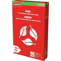 Papier copie certifié FSC de Staples, 20 lb, 11 po x 17 po, blanc, 500 feuilles-Indice de brillance 92 pour un contraste d'image et une lisibilité de qualité supérieure