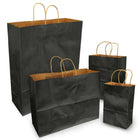 Eddie's - Sac à provisions en papier kraft 100 % recyclé - 8" x 4-3/4" x 10-1/4" - Noir - Paquet de 250-100% recyclé avec au moins 95% de fibres post-consommation.