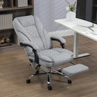 Vinsetto - Chaise de jeu de bureau inclinable avec massage et chauffage - gris-Tissu effet velours, élégant et confortable